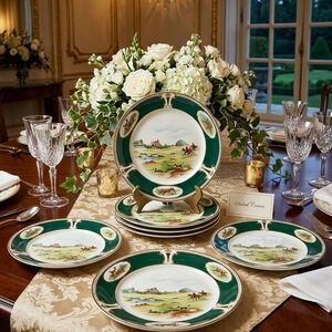 Vintage Noritake‎ Keltcraft Ireland "Pursuit" 9170 Salad Plates Set Of 8
